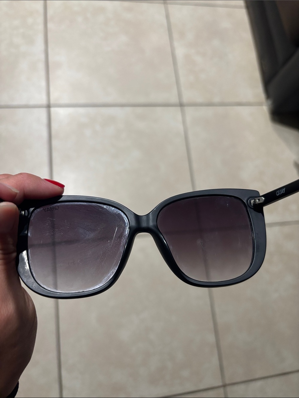Quay Australia Black Cat-Eye Sunglasses with Gradient Lenses - Picture 5 of 6